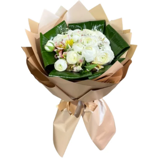 Ramo de flores marimonias blancas importadas